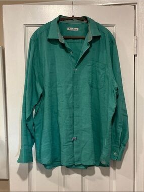 Tommy Bahama Teal Button-Up Shirt - Relaxed Fit Size XL